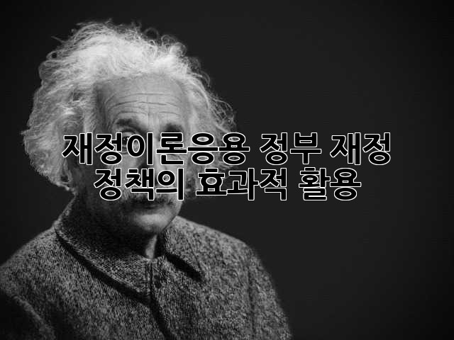 재정이론응용: 정부 재정 정책의 효과적 활용