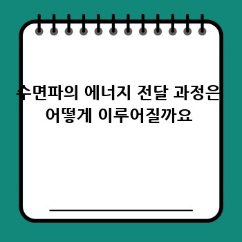 수면파의 에너지 전달 과정은 어떻게 이루어질까요