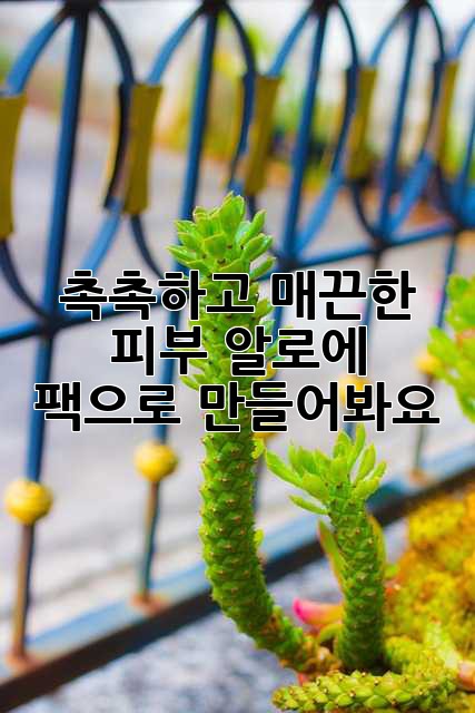 촉촉하고 매끈한 피부, 알로에 팩으로 만들어봐요!