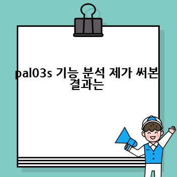 pal03s 기능 분석 제가 써본 결과는