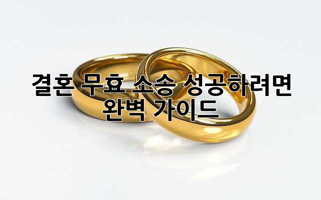 결혼 무효 소송, 성공하려면? 완벽 가이드