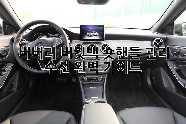 버버리 버킷백 숏핸들: 관리 & 수선 완벽 가이드