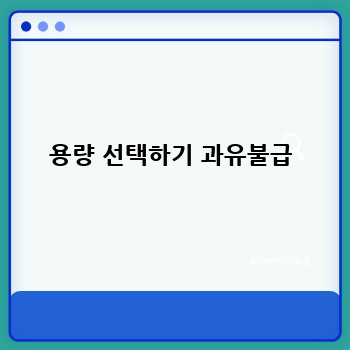 용량 선택하기 과유불급